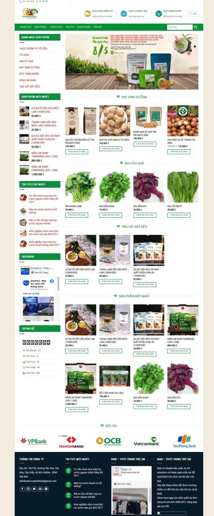 Mẫu website đẹp bán thực phẩm rau củ quả