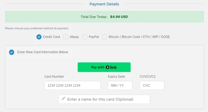 Bước 7: Cung cấp thông tin cá nhân - Payment Details