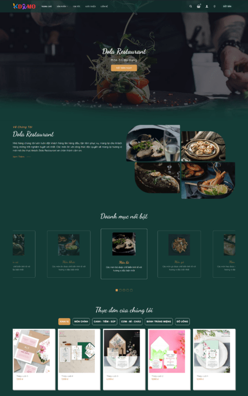 Source Code Mẫu Website Nhà Hàng Dola Restaurant chuẩn đẹp