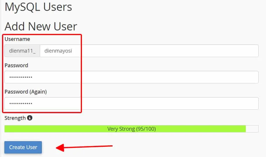 Create User MySQL