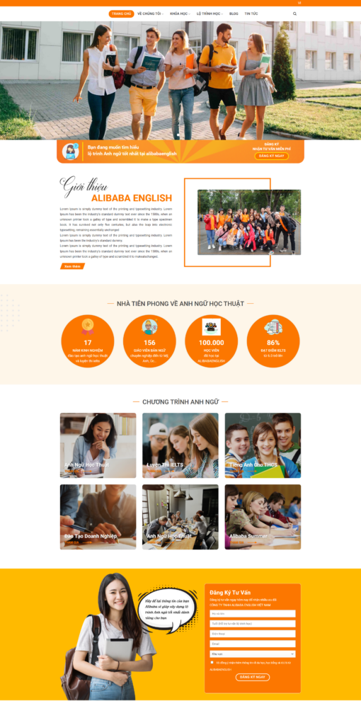 Source Code Mẫu Website Hệ Thống Trung Tâm Tiếng Anh Chuẩn Đẹp
