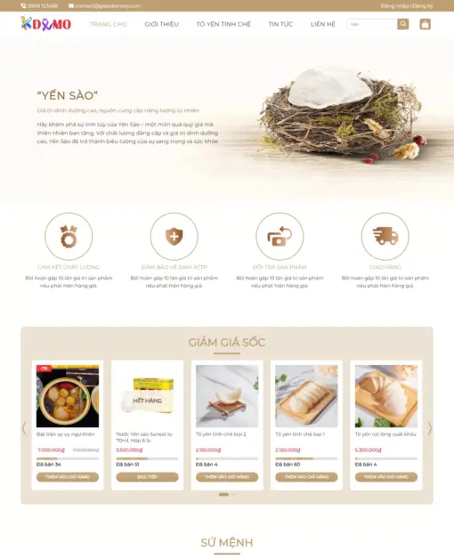 Source Code Mẫu Website bán yến sào chuẩn đẹp