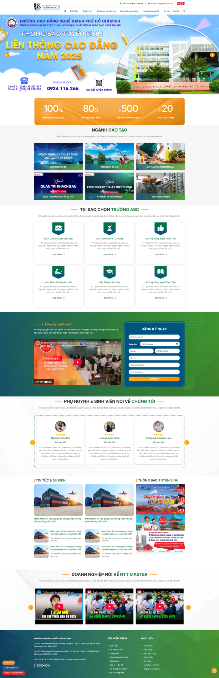 Source Code Mẫu Website trường học dạy nghề chuẩn đẹp