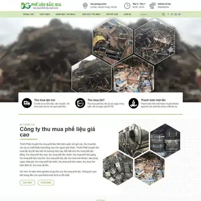 Source Code Mẫu Website thu mua phế liệu 2 chuẩn đẹp