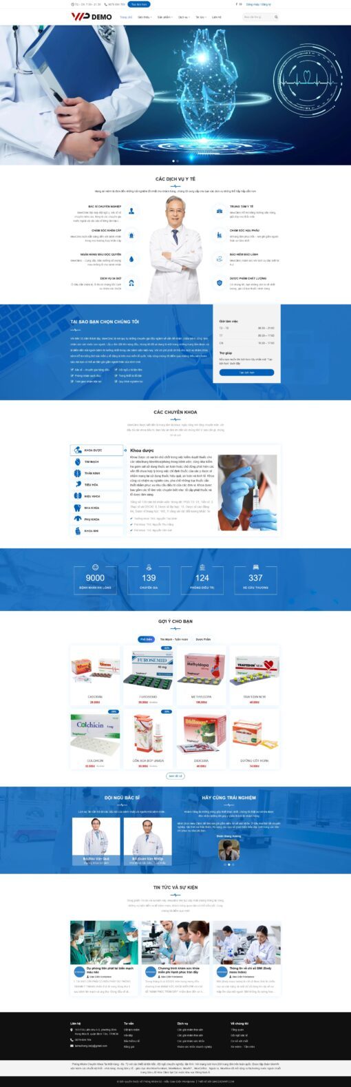 Source Code Mẫu Website phòng khám dịch vụ y tế dược phẩm 02 chuẩn đẹp