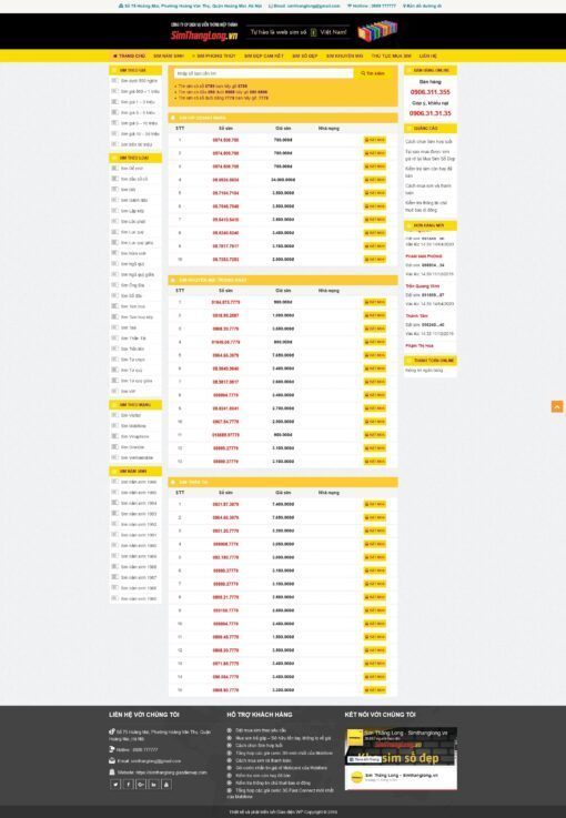 Source Code Mẫu Website bán sim số đẹp chuẩn đẹp