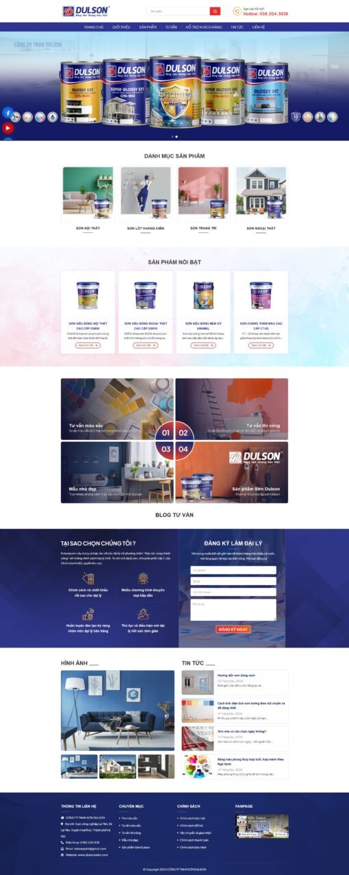Source Code Mẫu Website bán sơn nước nội ngoại thất 03 chuẩn đẹp
