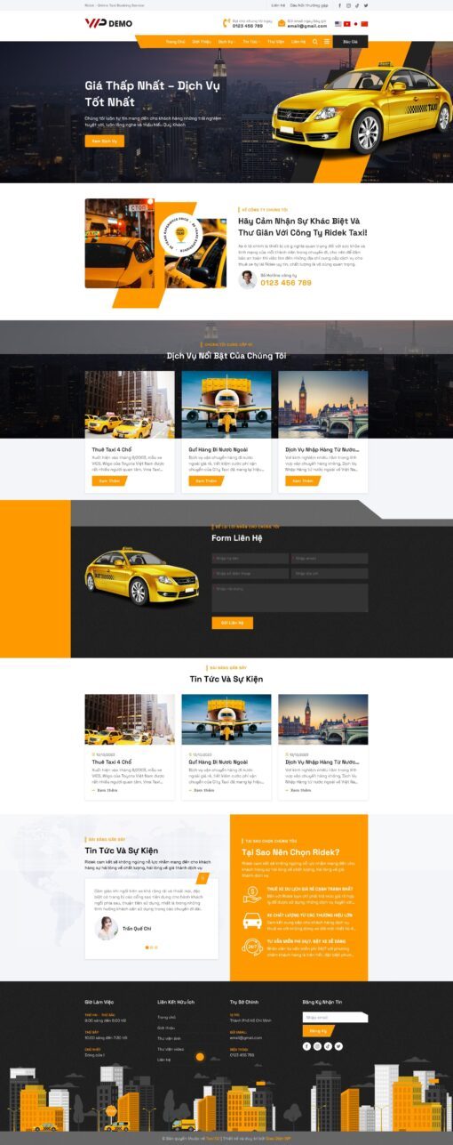 Source Code Mẫu Website dịch vụ taxi vận chuyển 02 chuẩn đẹp