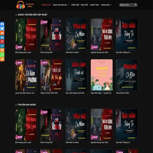 Source Code Mẫu Website nghe truyện audio chuẩn đẹp