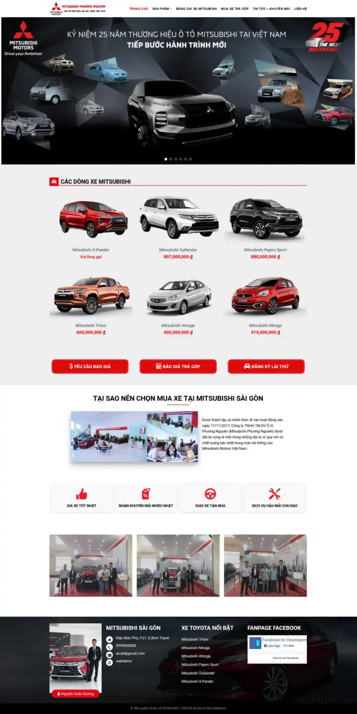Source Code Mẫu Website bán xe mitsubishi 1 chuẩn đẹp