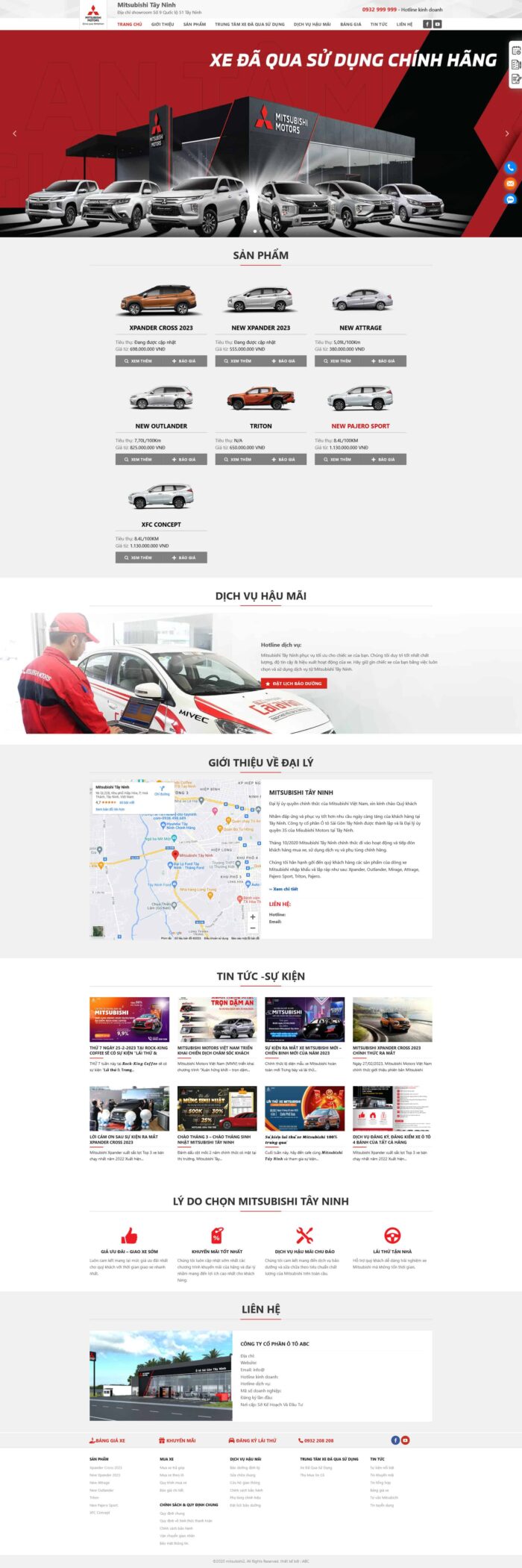 Source Code Mẫu Website bán xe ô tô mitsubishi 2 chuẩn đẹp