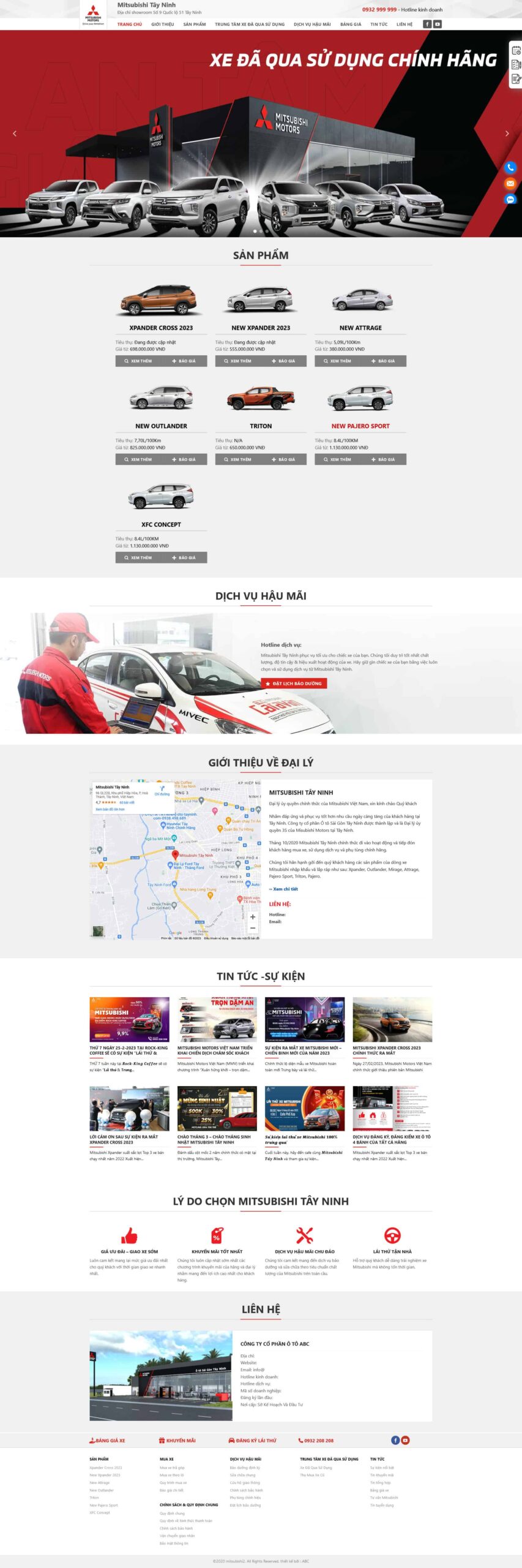 Source Code Mẫu Website bán xe ô tô mitsubishi 2 chuẩn đẹp