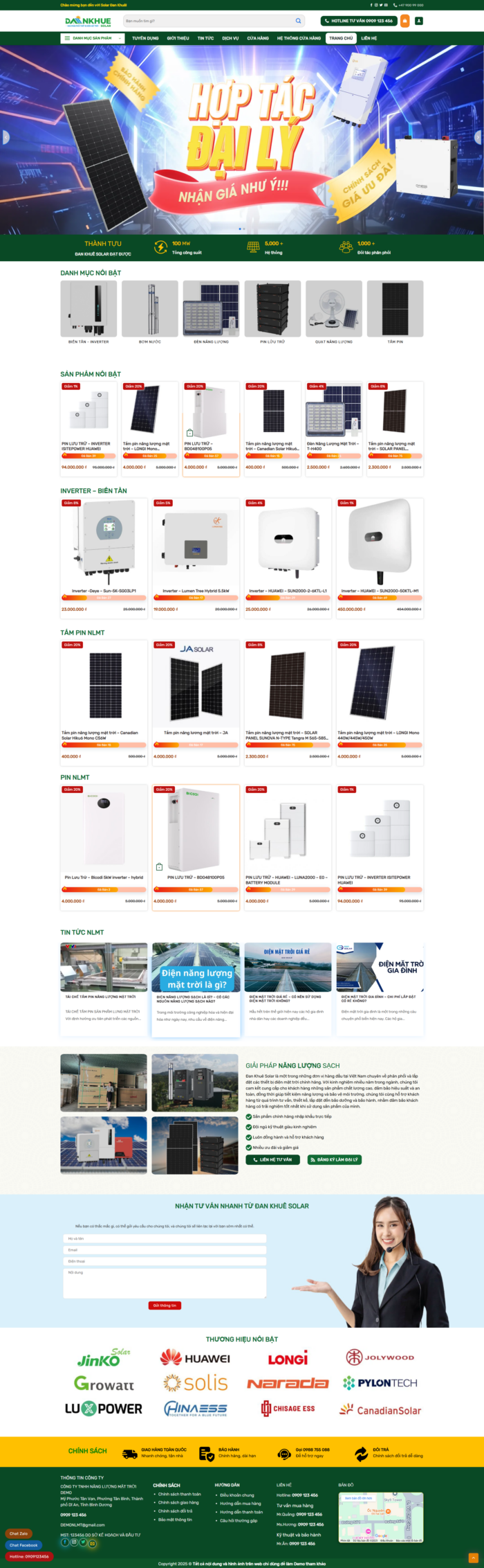 Source Code Mẫu Website bán thiết bị năng lượng mặt trời solar 4 chuẩn đẹp