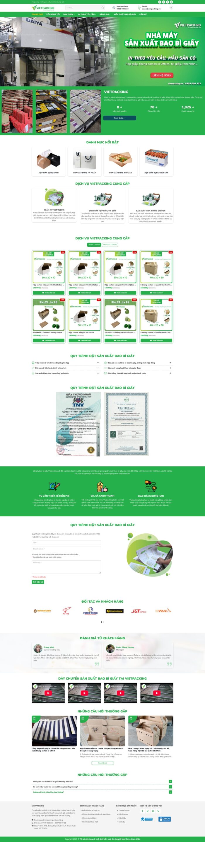 Source Code Mẫu Website công ty sản xuất hộp giấy và in bao bì chuẩn đẹp