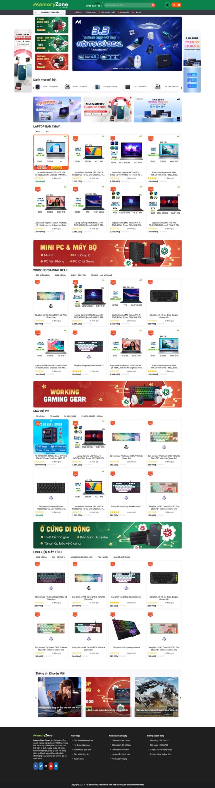 Source Code Mẫu Website bán máy tính laptop 12 chuẩn đẹp