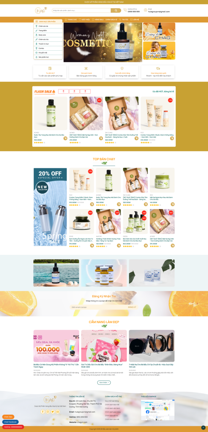 Source Code Mẫu Website mỹ phẩm 11 new chuẩn đẹp