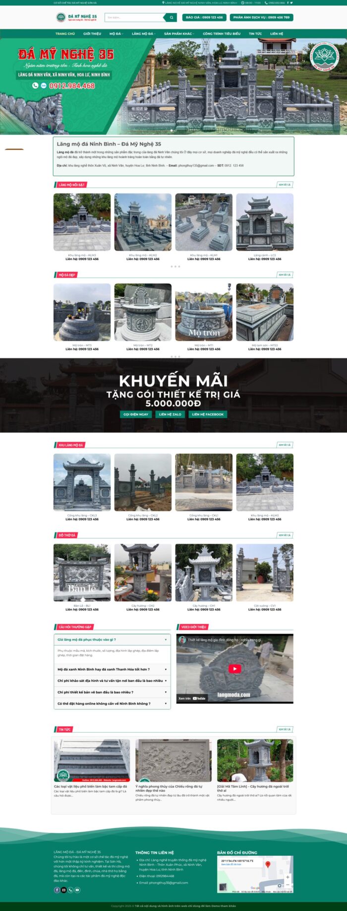 Source Code Mẫu Website bán hàng lăng bia mộ chuẩn đẹp