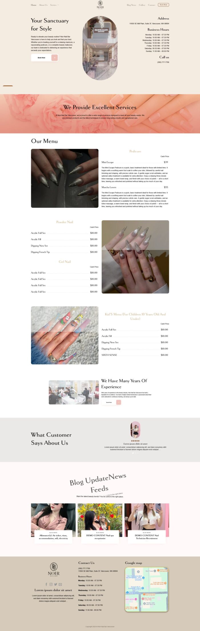 Source Code Mẫu Website dịch vụ tiệm Nail spa Mỹ 1 chuẩn đẹp
