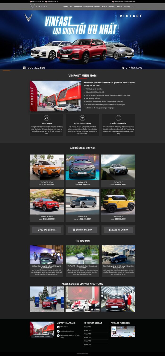 Source Code Mẫu Website bán xe vinfast 2 chuẩn đẹp