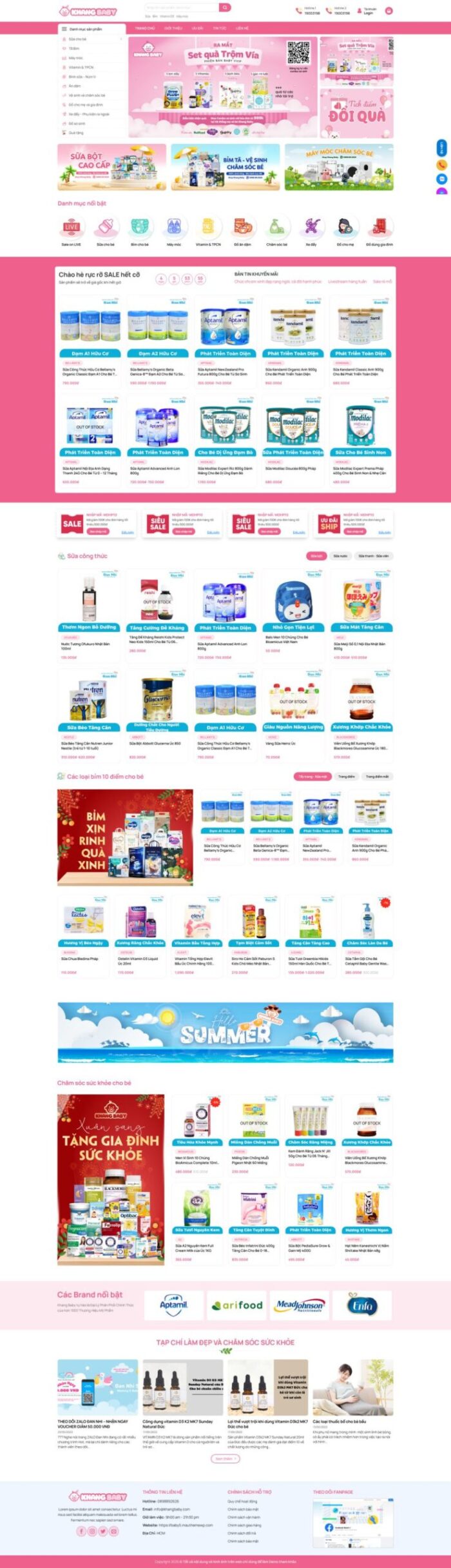 Source Code Mẫu Website shop bán sữa baby đồ mẹ và bé 5 chuẩn đẹp
