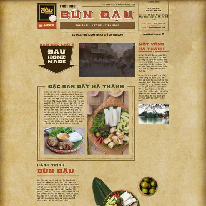 Source Code Mẫu Website bán bún đậu mắm tôm 02 chuẩn đẹp