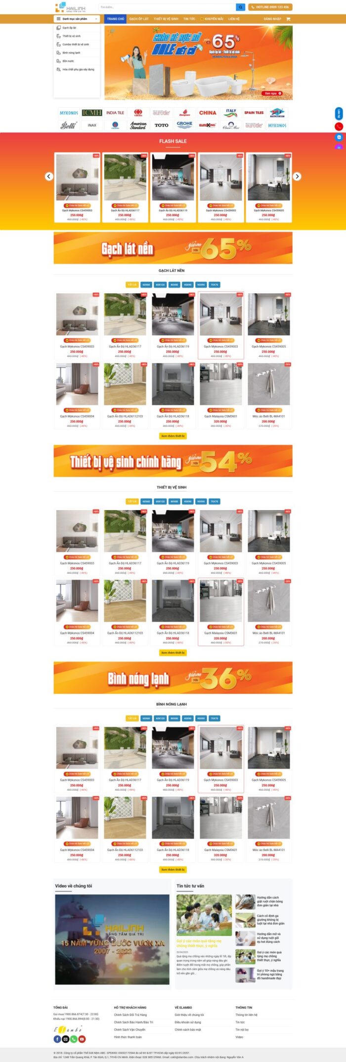 Source Code Mẫu Website bán gạch và thiết bị vệ sinh 3 chuẩn đẹp