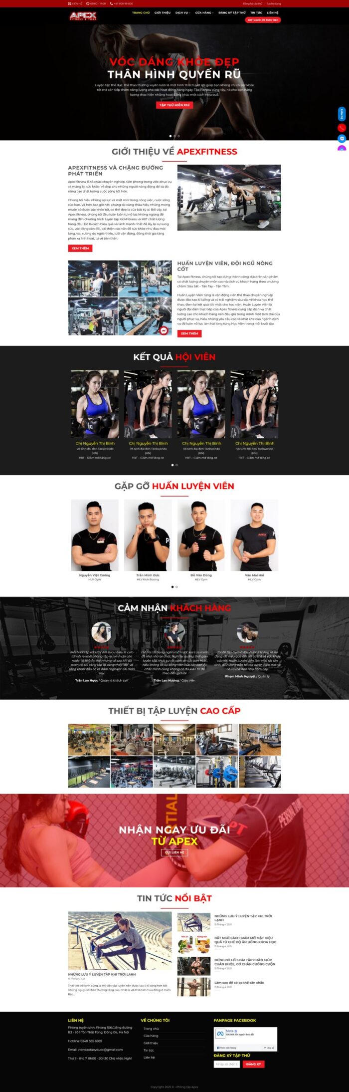 Source Code Mẫu Website phòng tập gym fitness 6 chuẩn đẹp