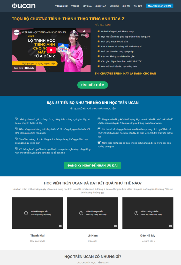 Source Code Mẫu Website Landing page bán khoá học chuẩn đẹp