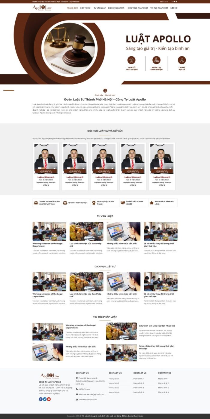 Source Code Mẫu Website công ty luật sư 7 chuẩn đẹp