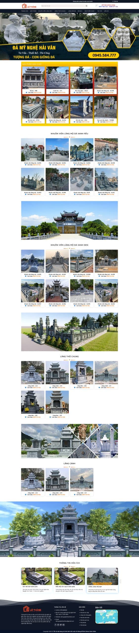 Source Code Mẫu Website bán bia mộ đá điêu khắc 3 chuẩn đẹp