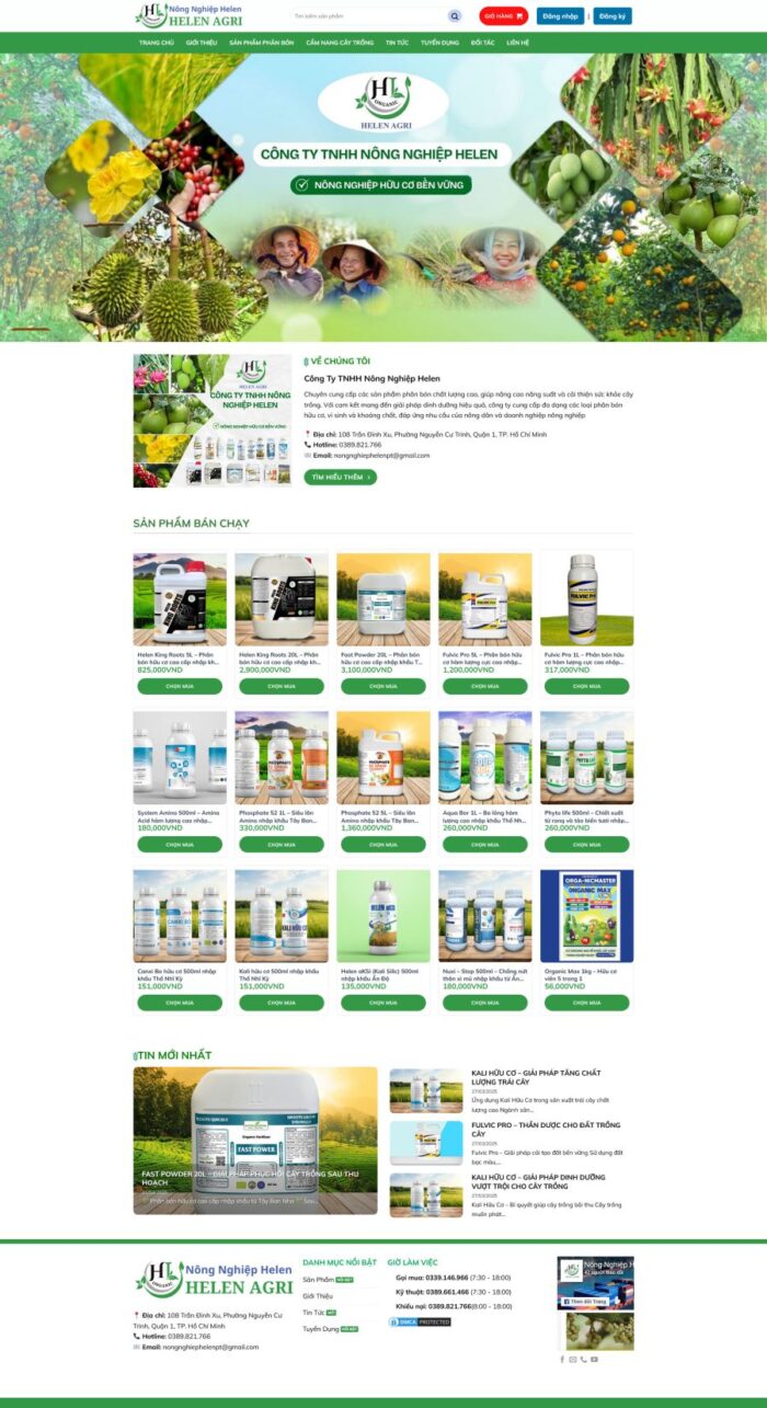 Source Code Mẫu Website bán thuốc nông nghiệp, phân bón chuẩn đẹp