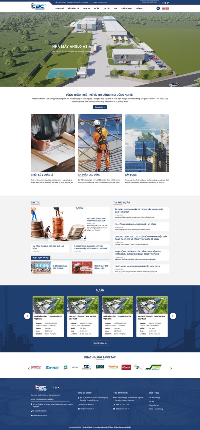 Source Code Mẫu Website công ty xây dựng 4 chuẩn đẹp