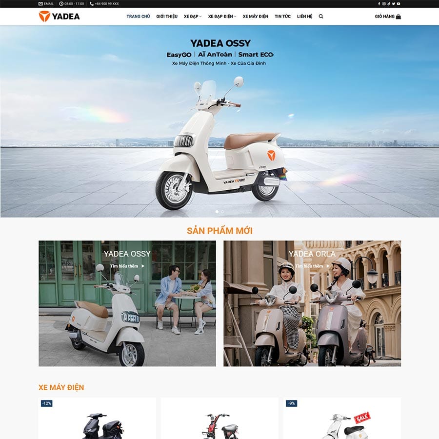 Source Code Mẫu Website bán xe máy điện chuẩn đẹp