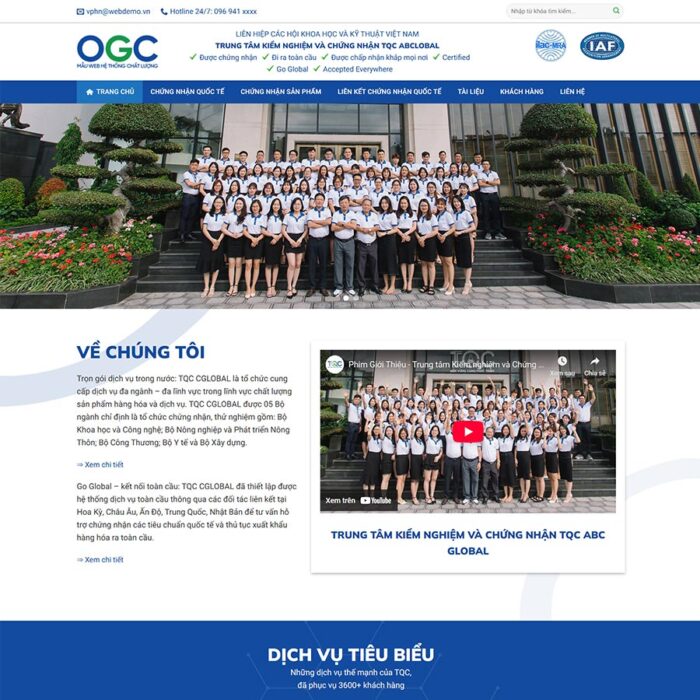 Website Trung Tâm Chứng Nhận Và Kiểm Định - Full Source Code