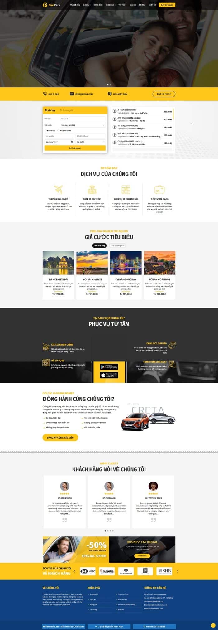 Website Dịch Vụ Thuê Xe Taxi - Vận Chuyển - Full Source Code