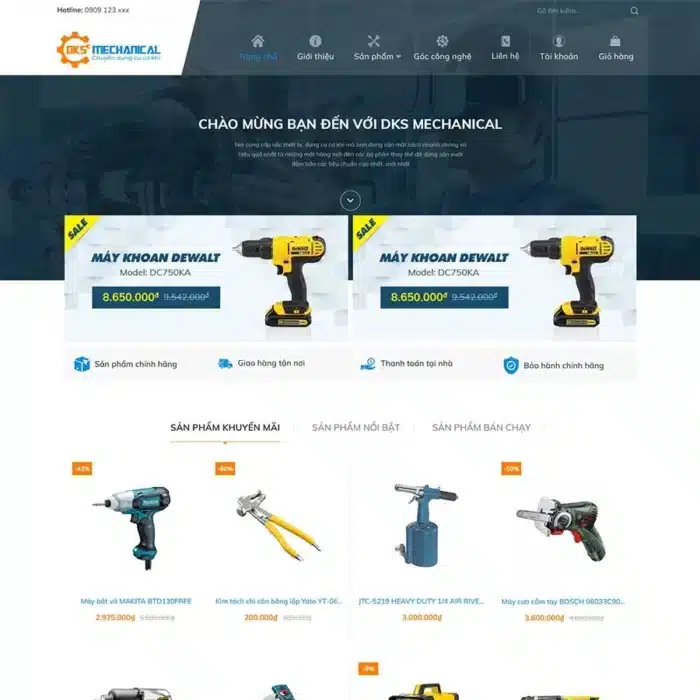 Website Bán Dụng Cụ Cơ Khí 02 – Thiết Bị Công Nghiệp – Shop Online – Full Source Code